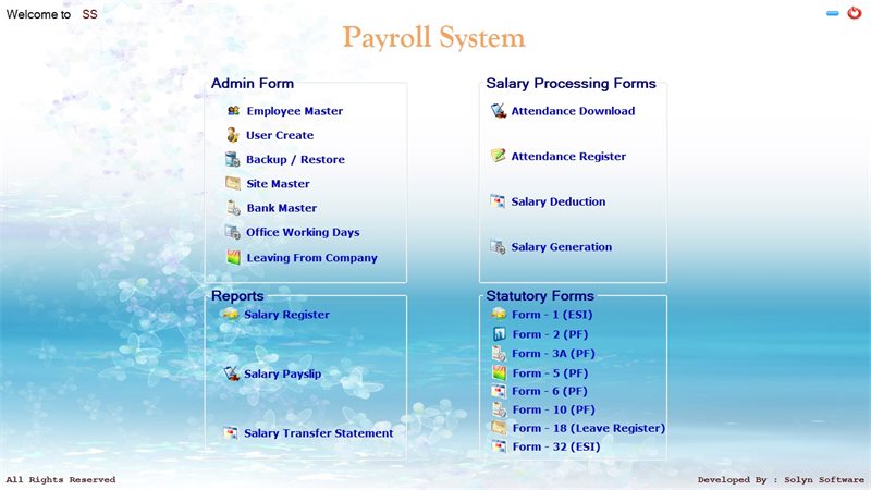 Payroll System screenshot
